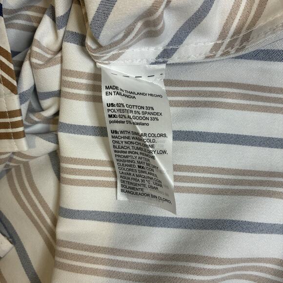 Chico's Top NWT Size 3 (XL) No Iron Stretch Long Sleeve Camel Striped Career - Picture 4 of 6